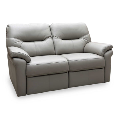 G Plan ‘Seattle’ H001 Oxford Mushroom Grey Leather 2.5 Seater Sofa