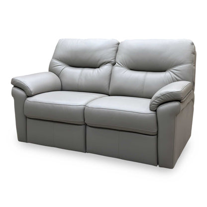 G Plan ‘Seattle’ H001 Oxford Mushroom Grey Leather 2.5 Seater Sofa