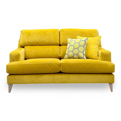 The Lounge Co. ‘Romilly’ Gol204 Golden Spice Yellow Velvet Fabric 2.5 Seater Sofa