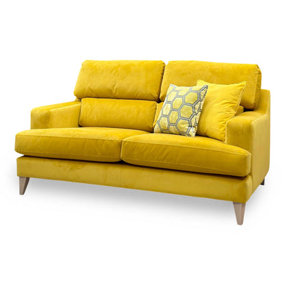 The Lounge Co. ‘Romilly’ Gol204 Golden Spice Yellow Velvet Fabric 2.5 Seater Sofa