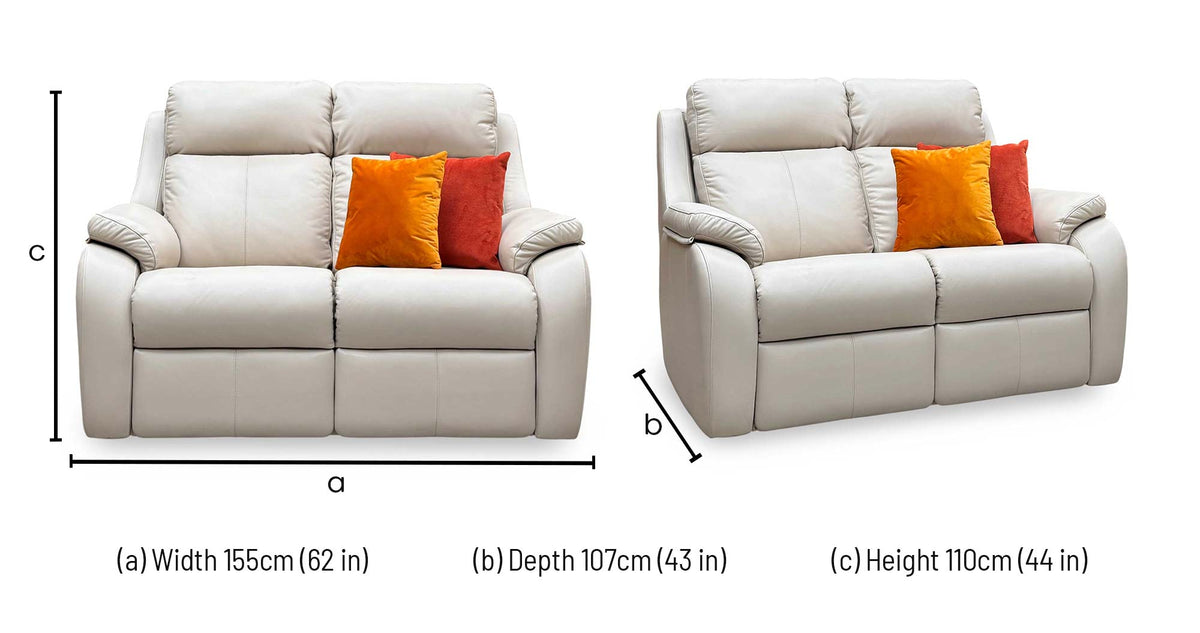 G Plan ‘Kingsbury’ L843 Cambridge Stone Beige Leather 2 Seater Sofa