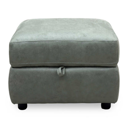 Bfa-Ori-R12 Olive Green Suede Fabric Storage Footstool