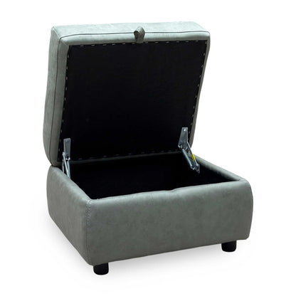 Bfa-Ori-R12 Olive Green Suede Fabric Storage Footstool
