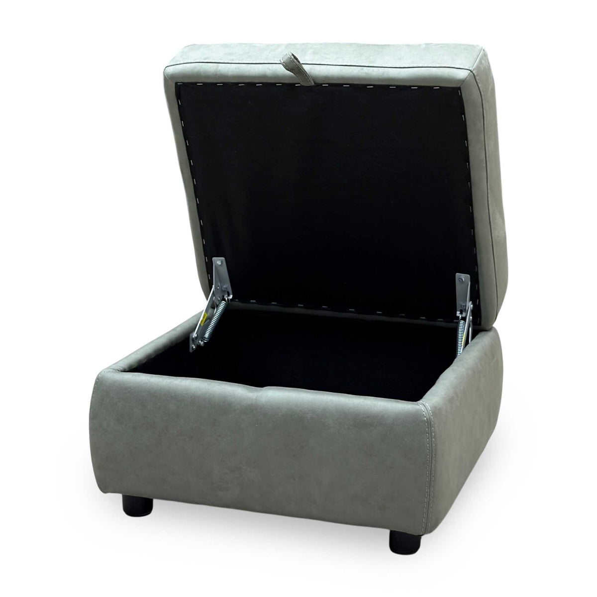 Bfa-Ori-R12 Olive Green Suede Fabric Storage Footstool