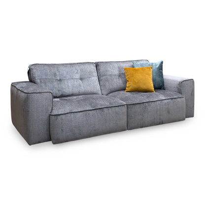 Italian Living ‘Cushino’ Niagara Grey 804 Linen Fabric 3 Seater Sofa