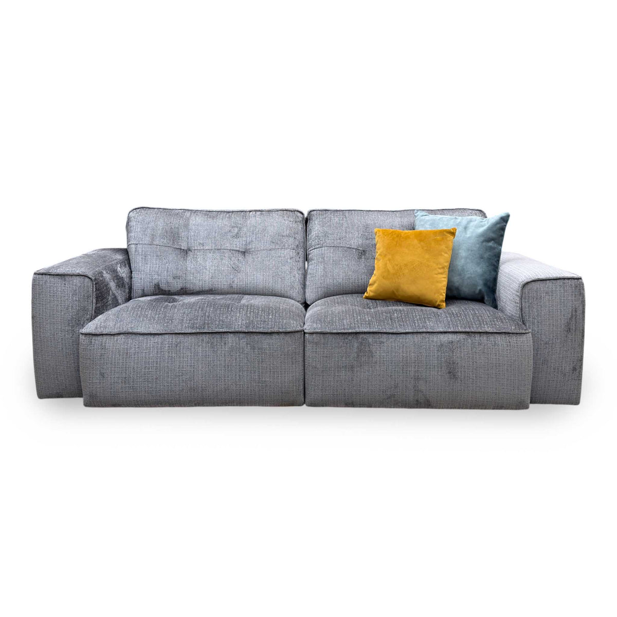 Italian Living ‘Cushino’ Niagara Grey 804 Linen Fabric 3 Seater Sofa