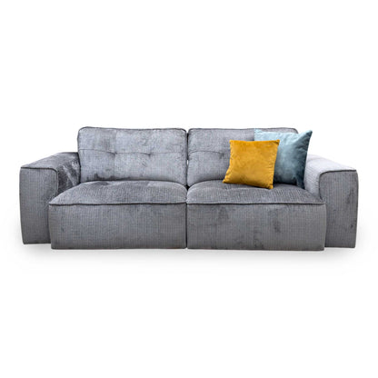 Italian Living ‘Cushino’ Niagara Grey 804 Linen Fabric 3 Seater Sofa