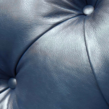 'Columbus' Midnight Navy Blue Cat-200_85 Leather 3 Seater Chesterfield Sofa