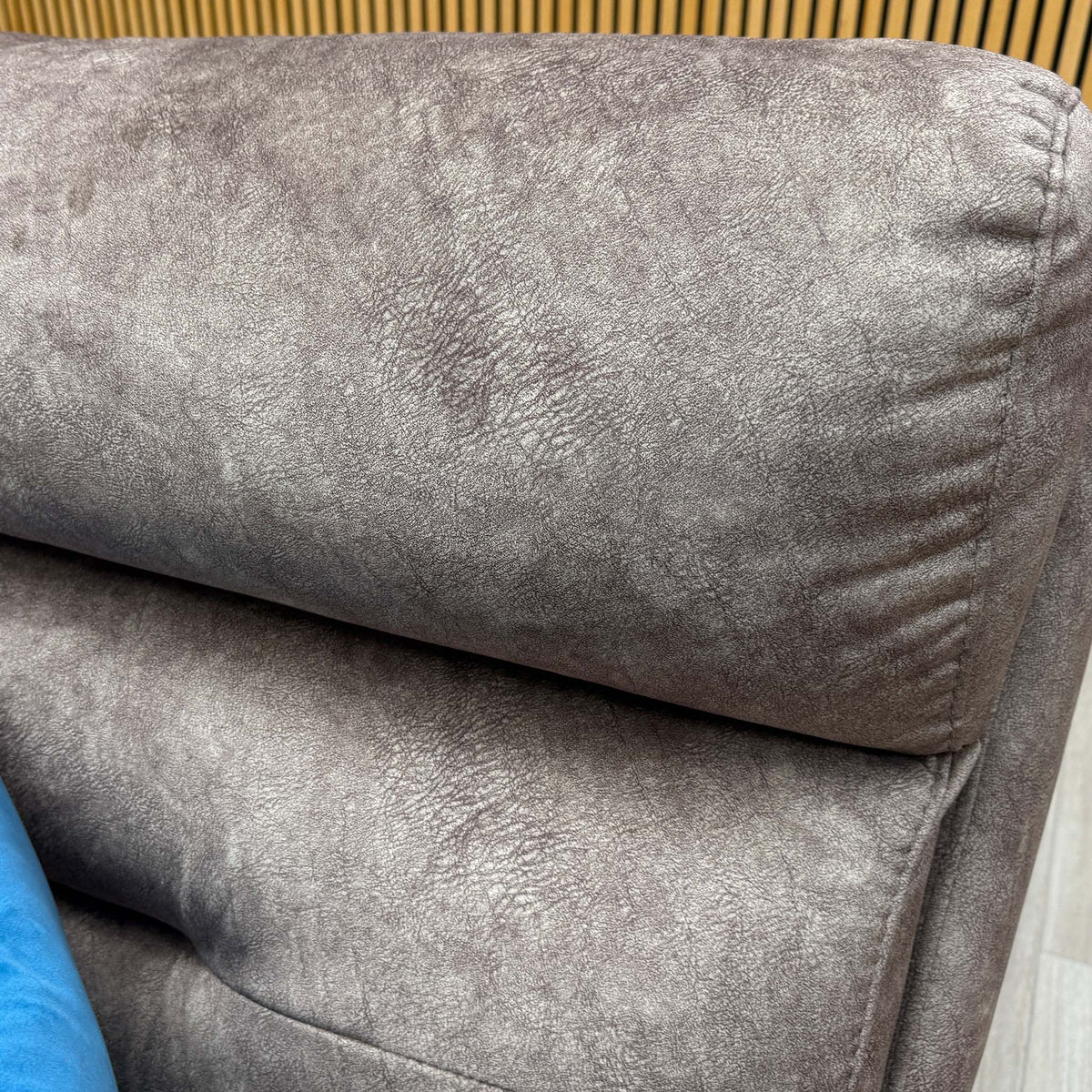 'Cinemax' Marble Classic Brown Velvet Fabric Power Recliner Media Chair with Power Headrest