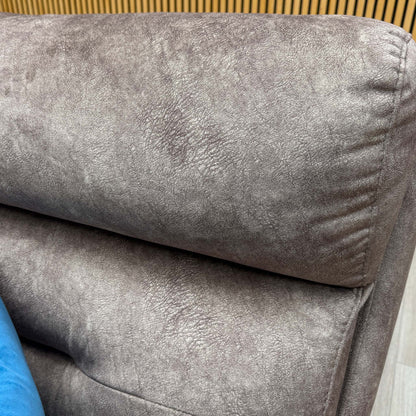 'Cinemax' Marble Classic Brown Velvet Fabric Power Recliner Media Chair with Power Headrest