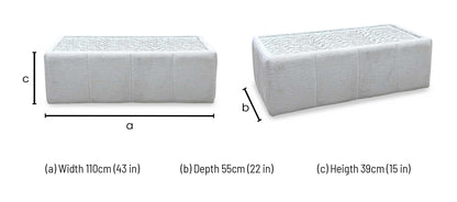 'Boujee' Lustro Dove Grey Fabric Rectangular Glass Top Table