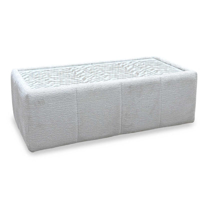'Boujee' Lustro Dove Grey Fabric Rectangular Glass Top Table