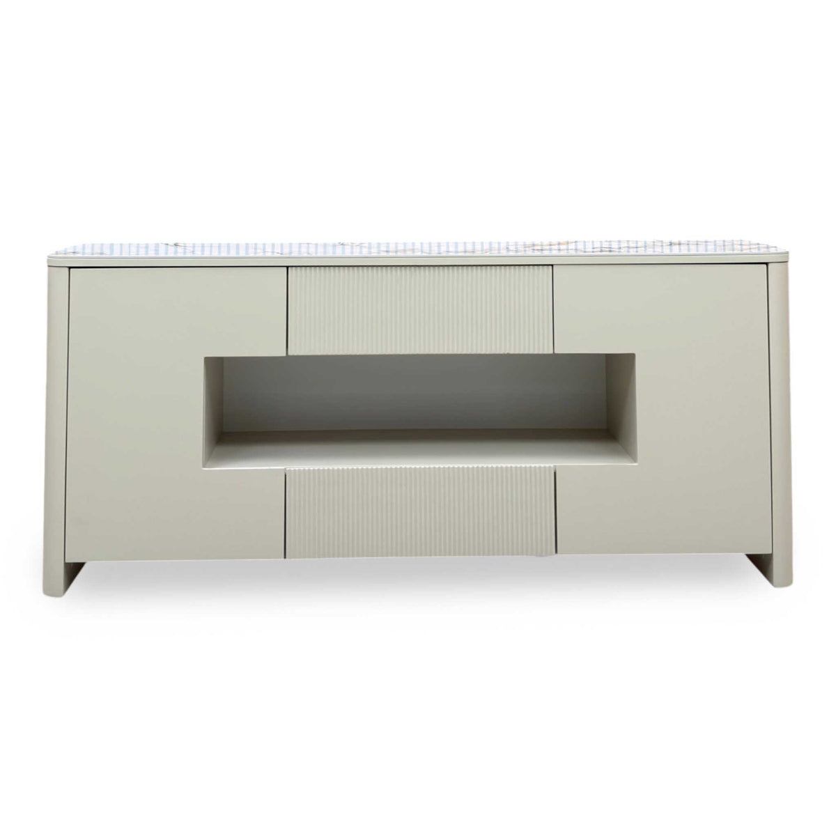 ‘Avorio’ Marble-effect Ceramic Top Sideboard with LED Lights