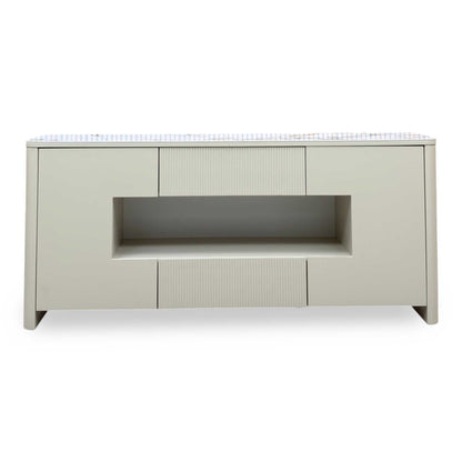‘Avorio’ Marble-effect Ceramic Top Sideboard with LED Lights