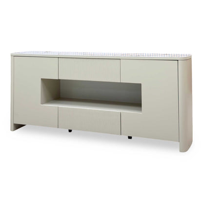 ‘Avorio’ Marble-effect Ceramic Top Sideboard with LED Lights