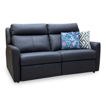 G Plan ‘Wren’ L853 Cambridge Slate Grey Leather 2 Cushion 3 Seater Power Recliner Sofa with Power Headrests and Power Lumbar
