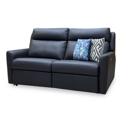 G Plan ‘Wren’ L853 Cambridge Slate Grey Leather 2 Cushion 3 Seater Power Recliner Sofa with Power Headrests and Power Lumbar
