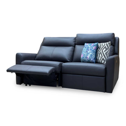 G Plan ‘Wren’ L853 Cambridge Slate Grey Leather 2 Cushion 3 Seater Power Recliner Sofa with Power Headrests and Power Lumbar