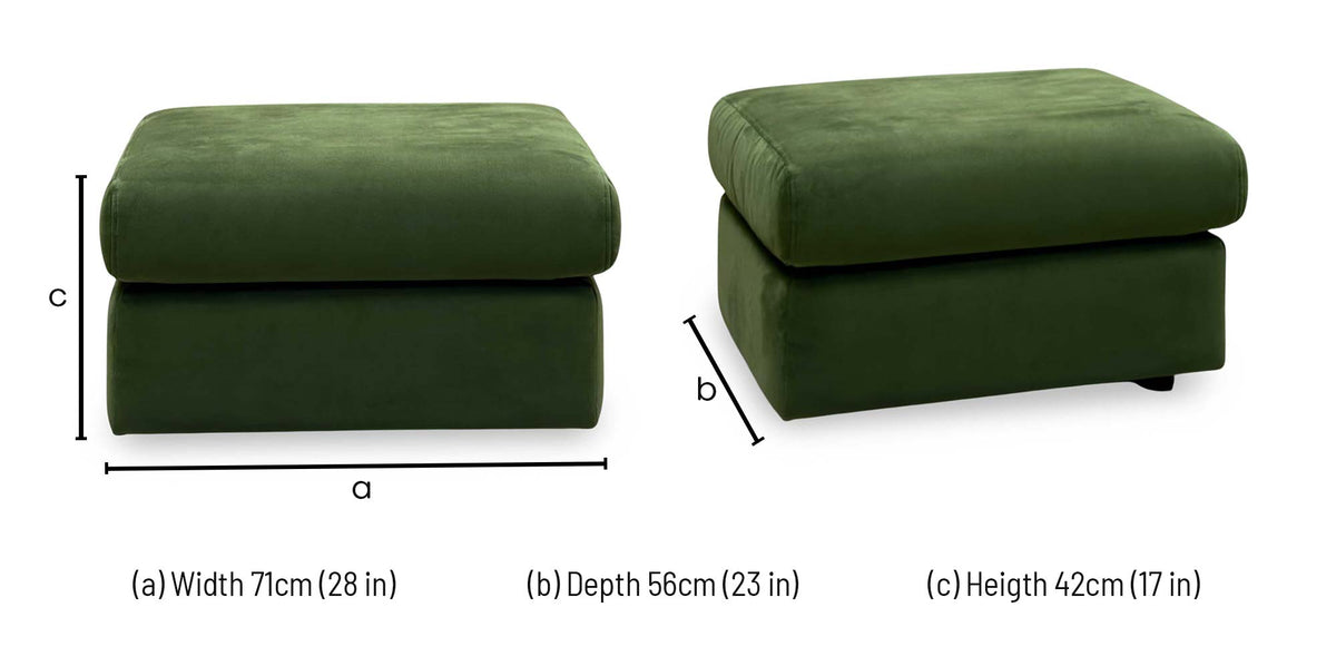 G Plan ‘Thornbury’ A902 Plush Vine Green Velvet Fabric Footstool