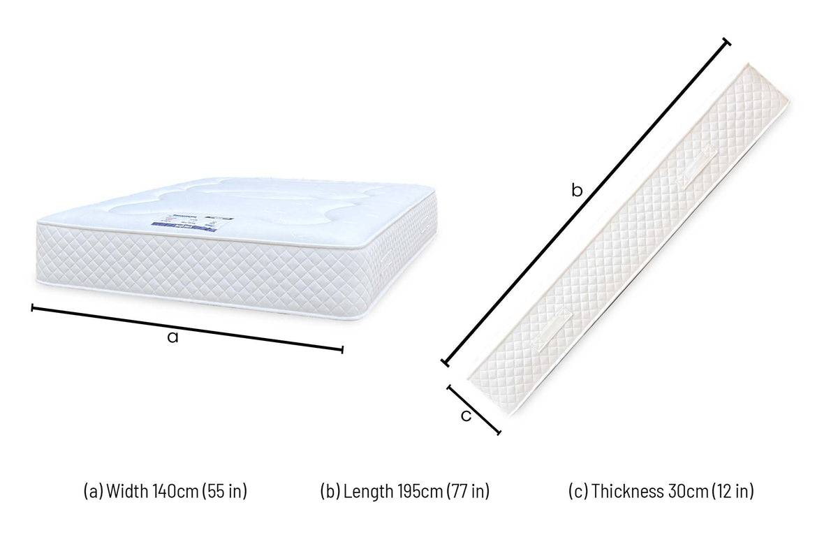 Daydream 800 pocket double mattress dimensions: width 140cm, length 195cm, thickness 30cm