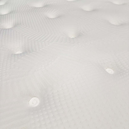 Close-up of the tufted quilted cover on the Gentle 1000 pocket memory mattress