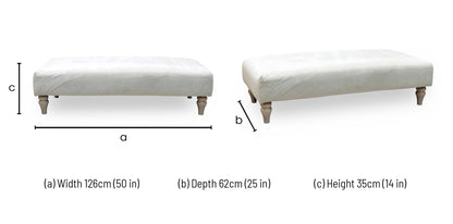 Ideal Home ‘Cotswold’ White Velvet Fabric Bench Footstool