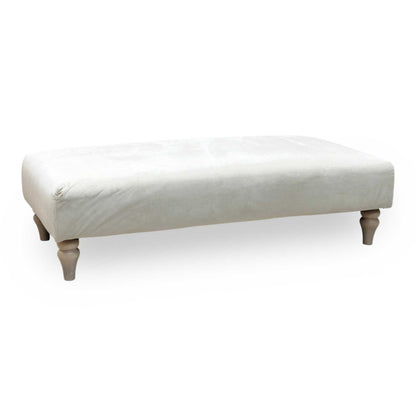 Ideal Home ‘Cotswold’ White Velvet Fabric Bench Footstool