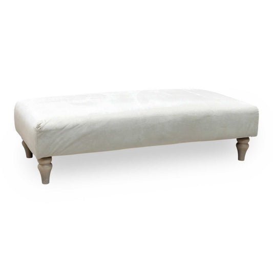 Ideal Home ‘Cotswold’ White Velvet Fabric Bench Footstool