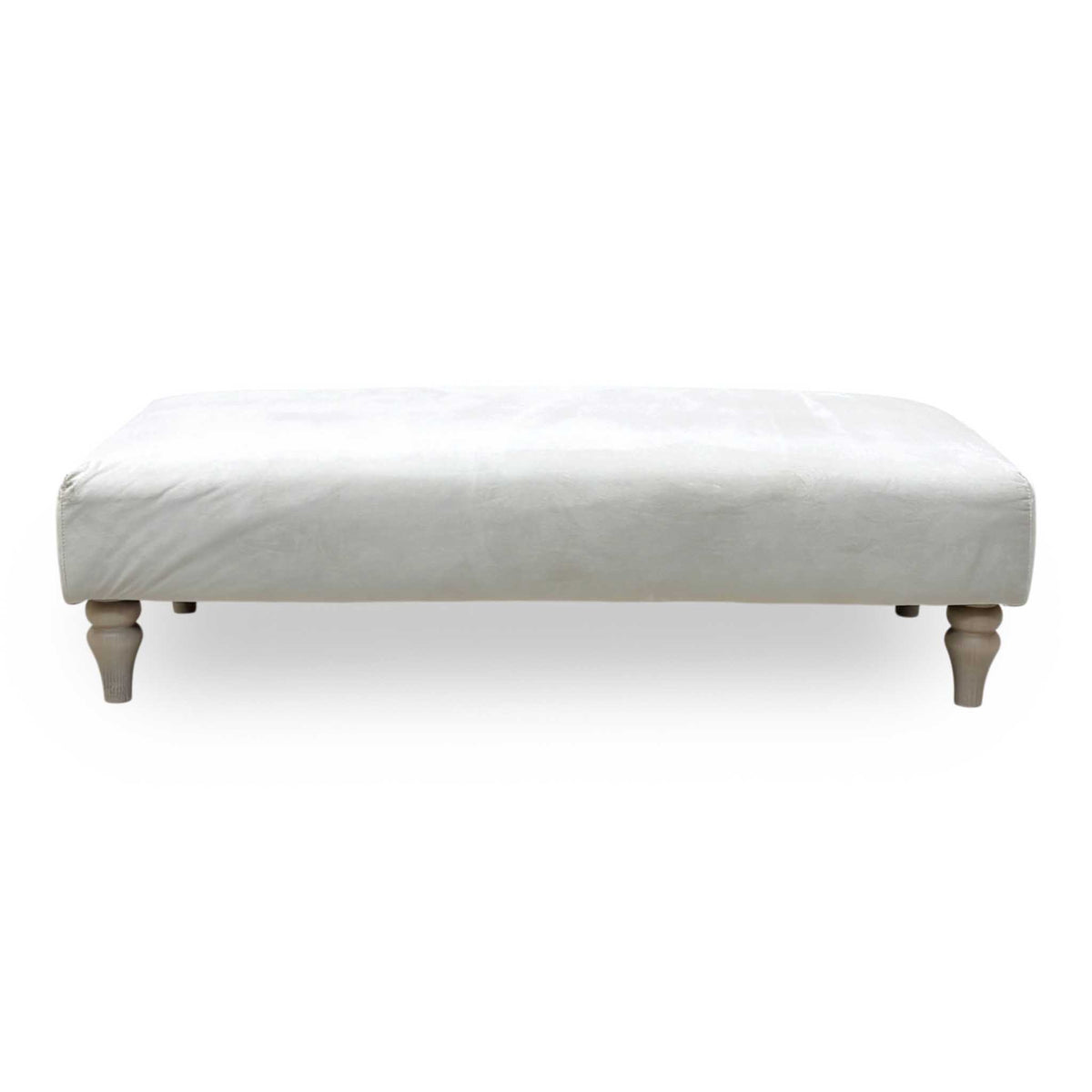 Ideal Home ‘Cotswold’ White Velvet Fabric Bench Footstool