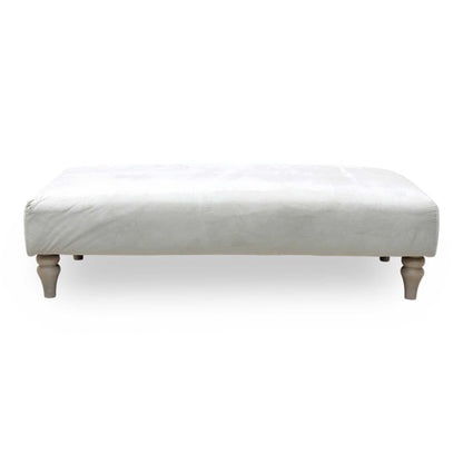 Ideal Home ‘Cotswold’ White Velvet Fabric Bench Footstool