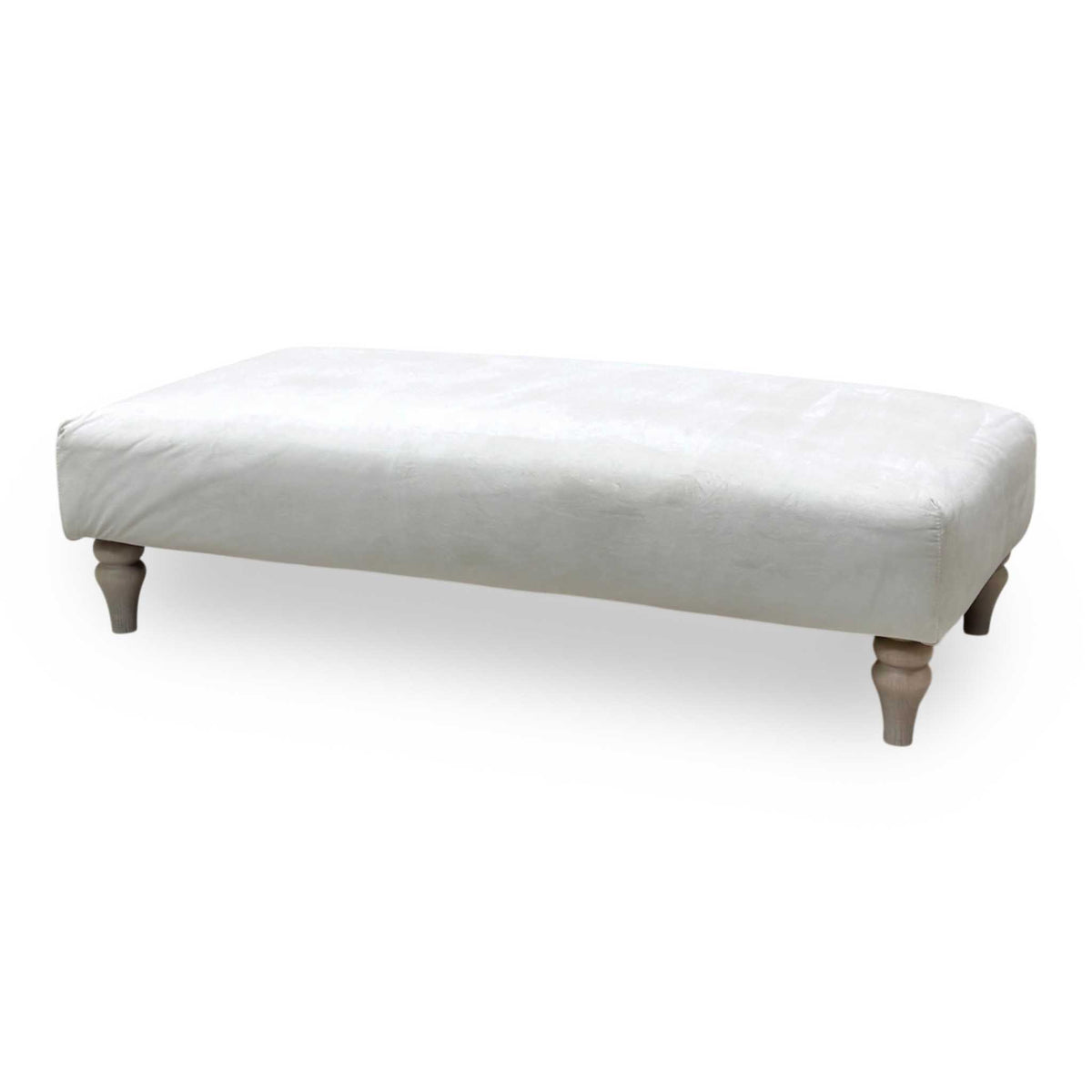 Ideal Home ‘Cotswold’ White Velvet Fabric Bench Footstool