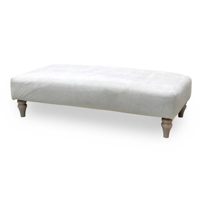 Ideal Home ‘Cotswold’ White Velvet Fabric Bench Footstool
