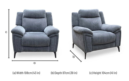 ‘Panache’ Manhattan Charcoal Grey Fabric Chair