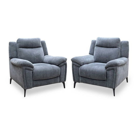 'Panache' Manhattan Charcoal Grey Fabric Chair - Set of 2