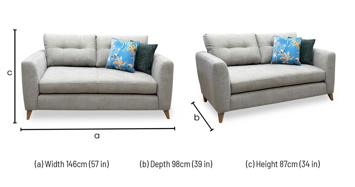 The Lounge Co. ‘Hermione’ Grey Woven Fabric 2 Seater Sofa