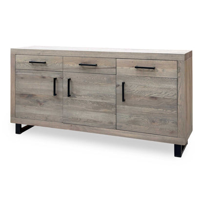 Bodahl ‘Njord’ 8 Vintage Grey Solid Oak 180cm 3 Door 2 Drawer Sideboard