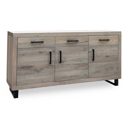 Bodahl ‘Njord’ 8 Vintage Grey Solid Oak 180cm 3 Door 2 Drawer Sideboard