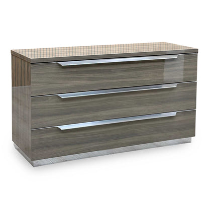 ‘Venezia’ Vg Grey High Gloss 3 Drawer Dresser