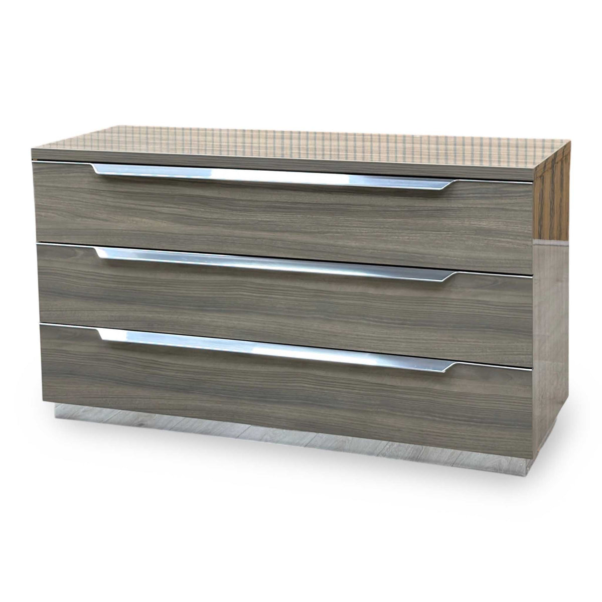‘Venezia’ Vg Grey High Gloss 3 Drawer Dresser