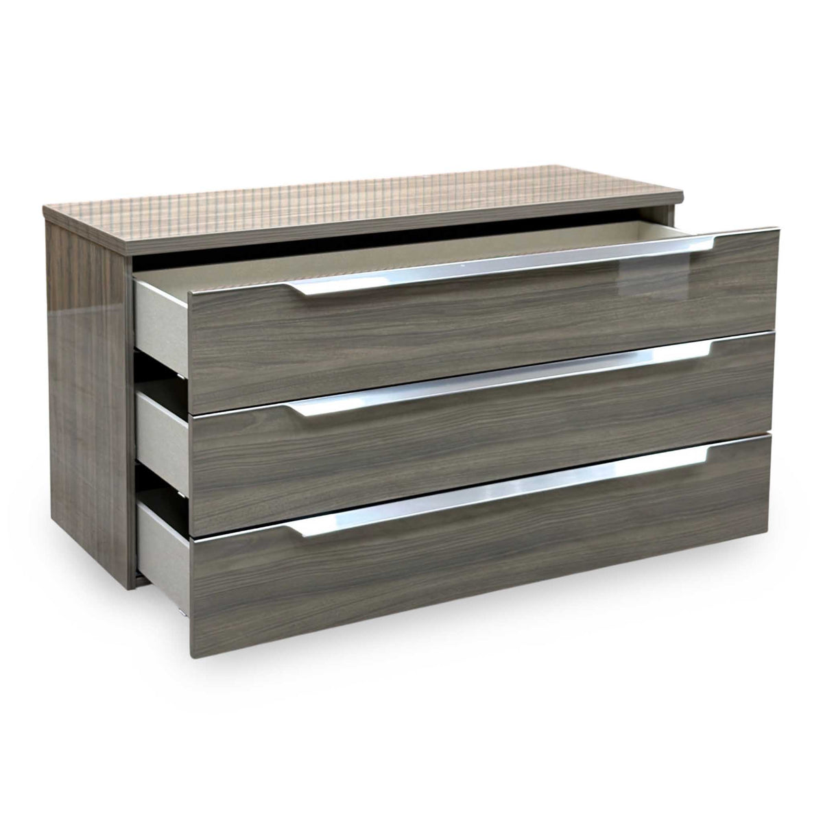 ‘Venezia’ Vg Grey High Gloss 3 Drawer Dresser
