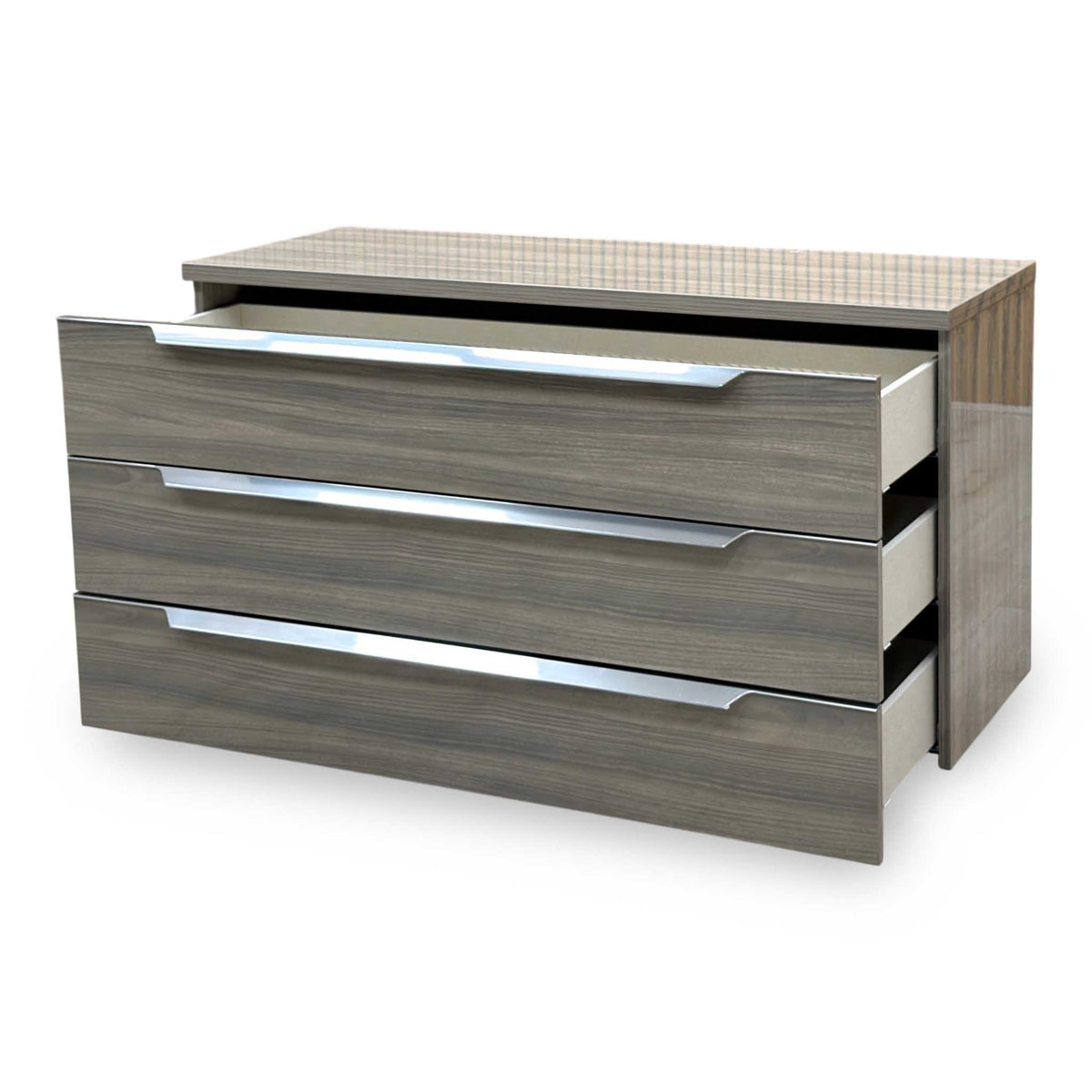 ‘Venezia’ Vg Grey High Gloss 3 Drawer Dresser