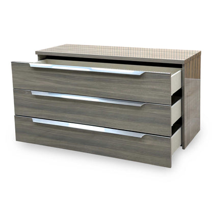 ‘Venezia’ Vg Grey High Gloss 3 Drawer Dresser