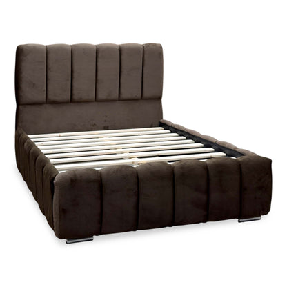 ‘Teddy’ Brown Fur Fabric Bed - Double