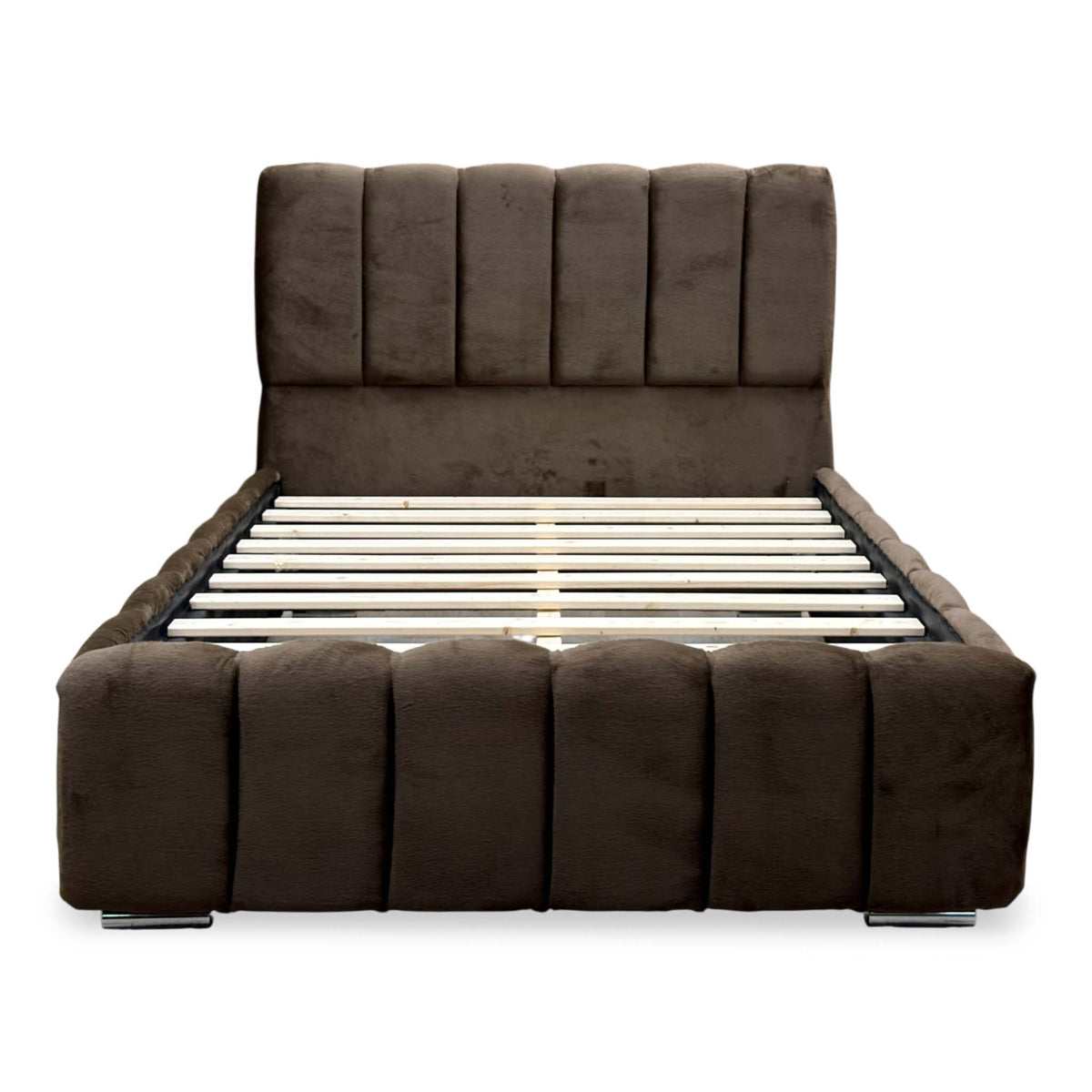 ‘Teddy’ Brown Fur Fabric Bed - Double