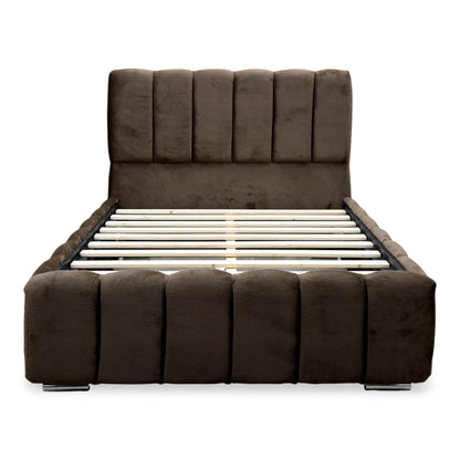 ‘Teddy’ Brown Fur Fabric Bed - Double