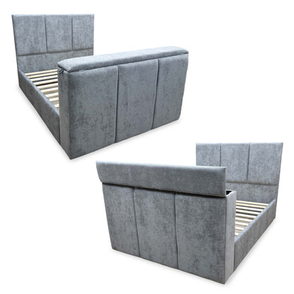 ‘Sterling’ Grey Fabric TV Bed - King