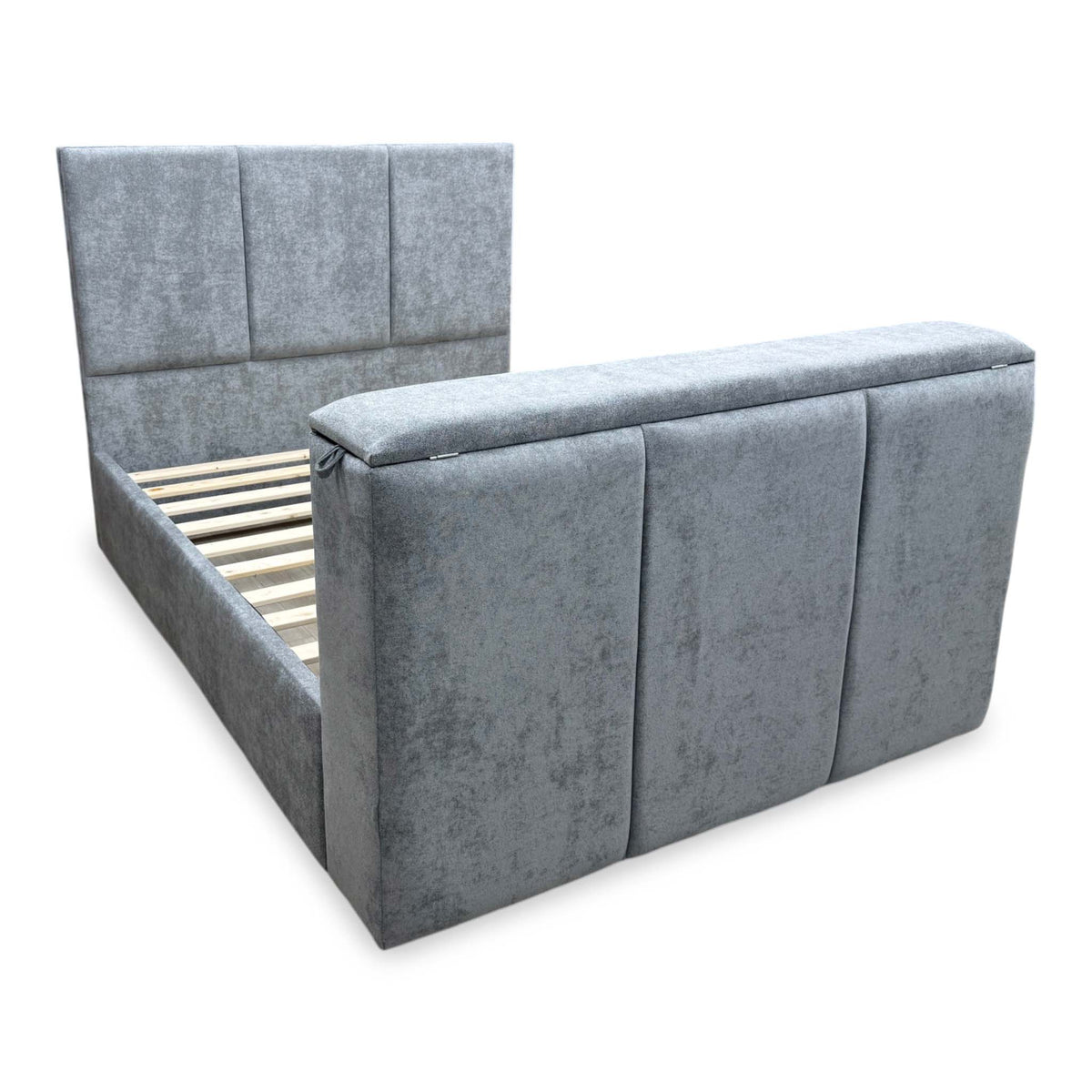 ‘Sterling’ Grey Fabric TV Bed - King