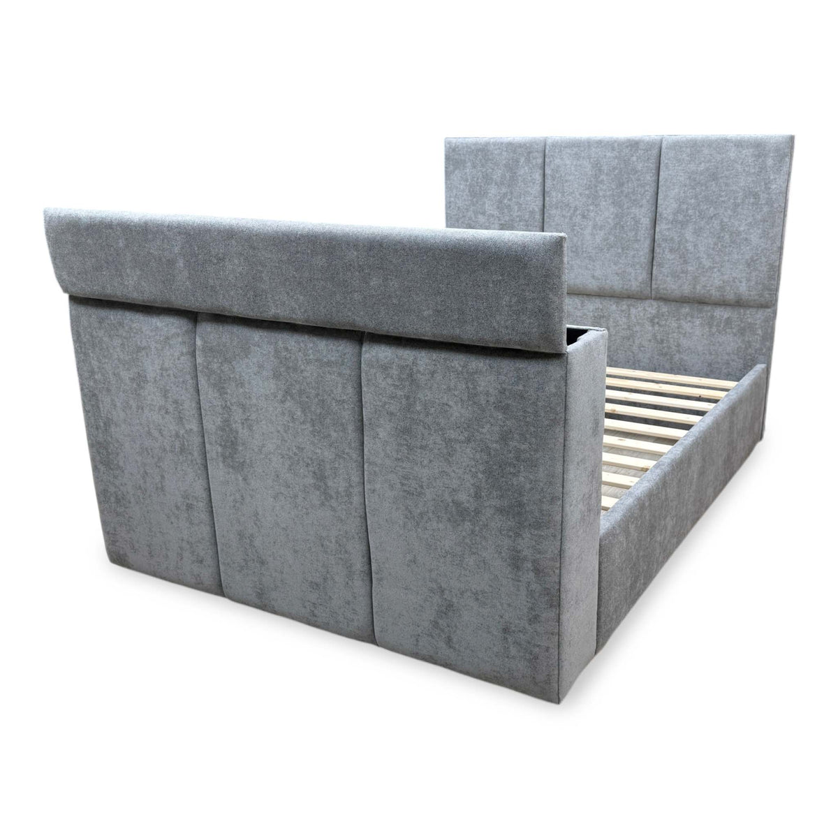 ‘Sterling’ Grey Fabric TV Bed - King
