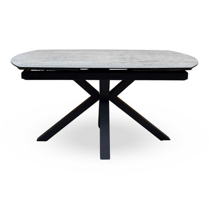 ‘Raul’ Silver Ceramic Top 160cm Swivel Extending Dining Table
