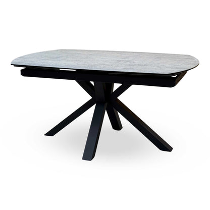 ‘Raul’ Silver Ceramic Top 160cm Swivel Extending Dining Table
